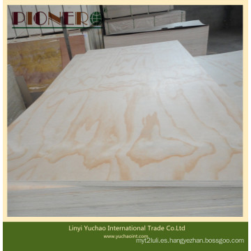 BB / CC Grade Beautiful Grain Pine Plywood para muebles